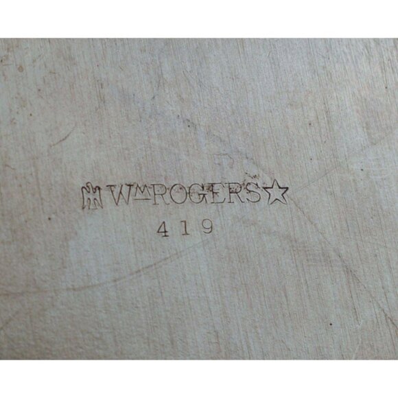 Vintage WM Rogers 419 Silver Plate Silverplated Oval Serving Tray Lace Pattern - Picture 6 of 6